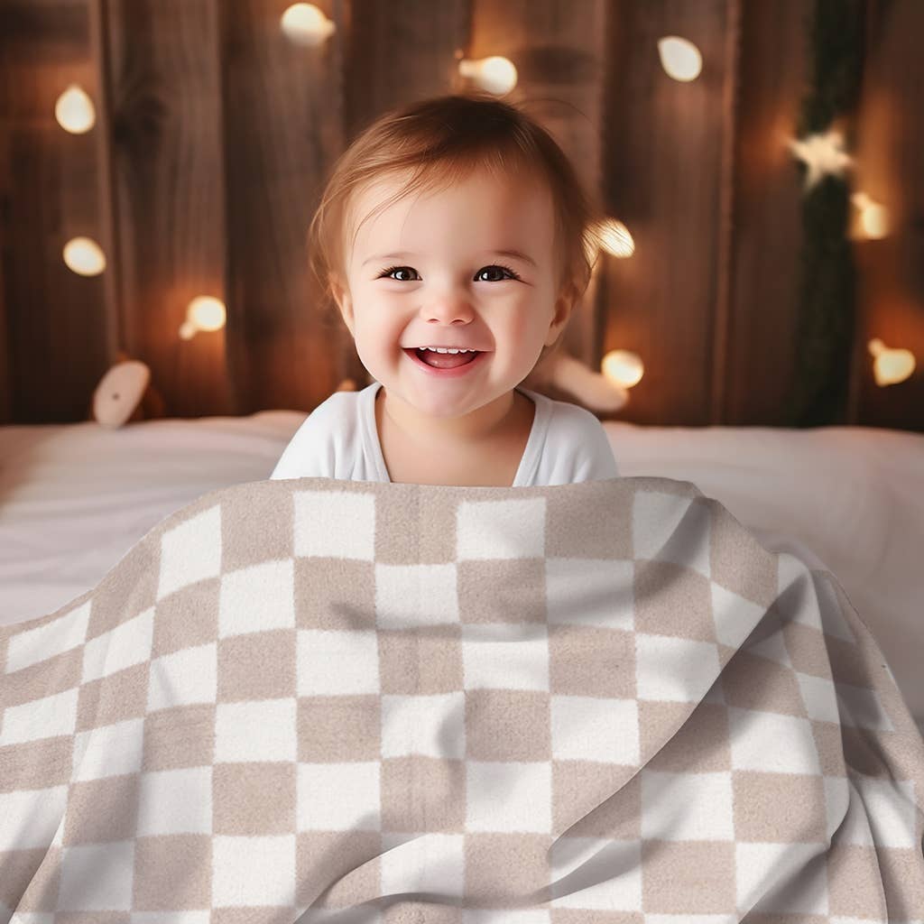 Baby Checkered Microfiber Blanket