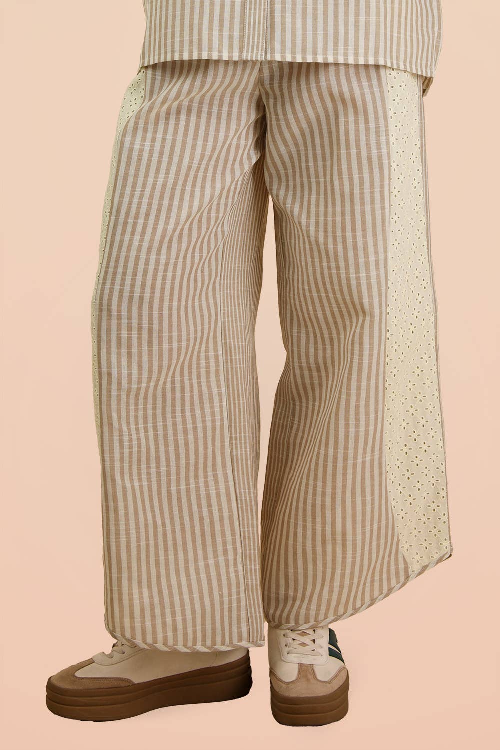 Merritt Striped Lace Wide Leg Pants