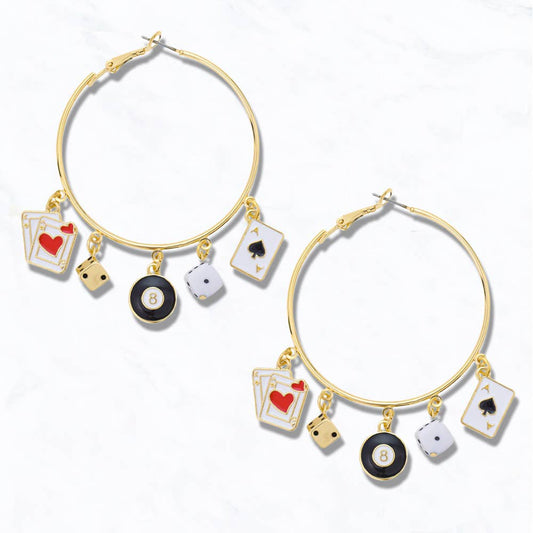 Montana Gamblin' Charms Hoops