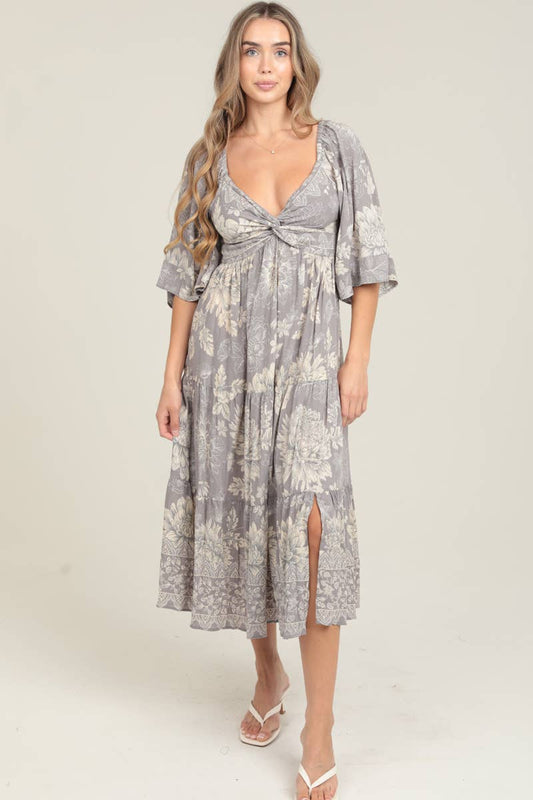 Sicily Grey Boho Dress