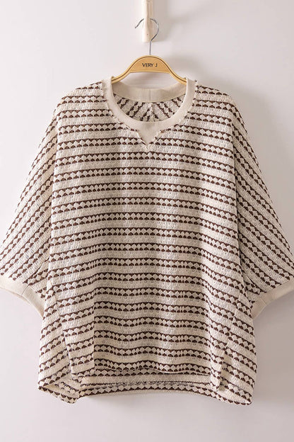 Finley Oversized Striped Open Knit Tee