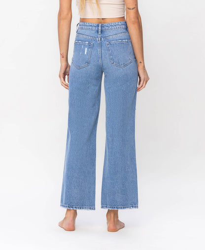 Vervet Olivia MW Distressed Wide Leg Jeans