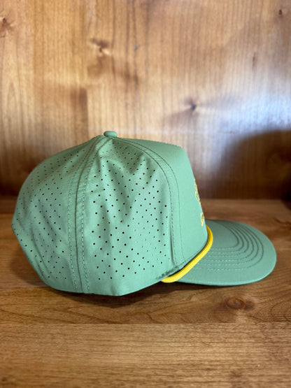 Mens Reel Rodeo Embroidered Green Rope Hat