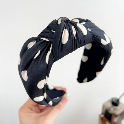 Knotted Plush Polka Dot Headband