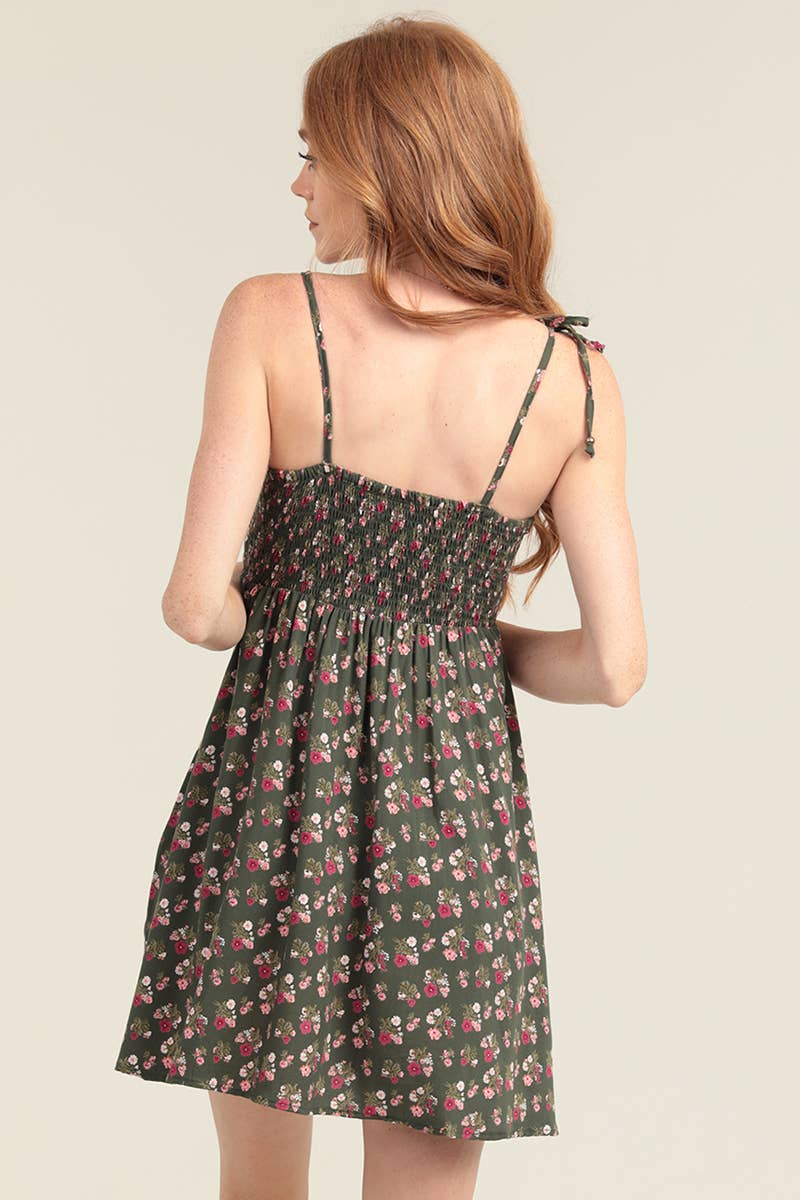Contessa Floral Spaghetti Strap Mini Dress