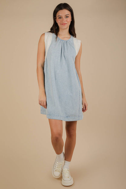 Maggie Chambray Eyelet Dress