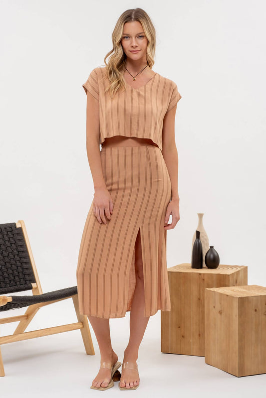 Chesca Striped Skirt Set