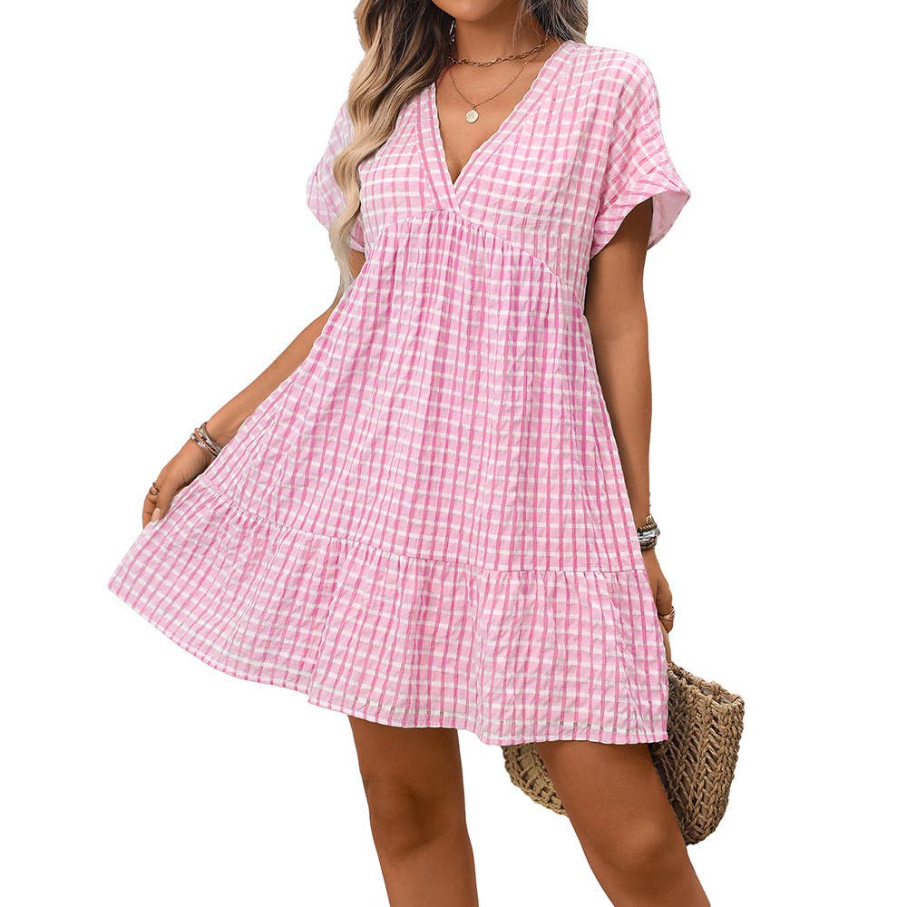 Paloma Gingham Pink Dress