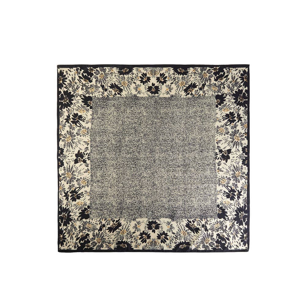 Finch Black Floral Speckled Satin Scarf
