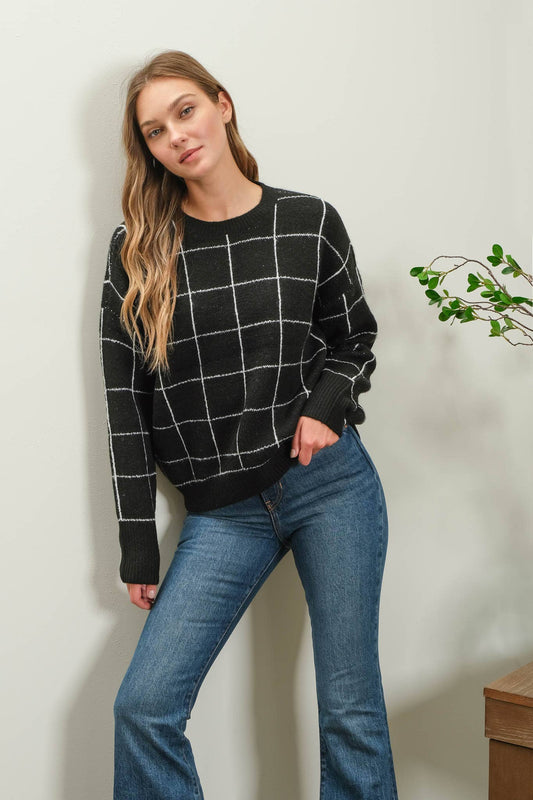 **SALE!** Lovelock Grid Sweater