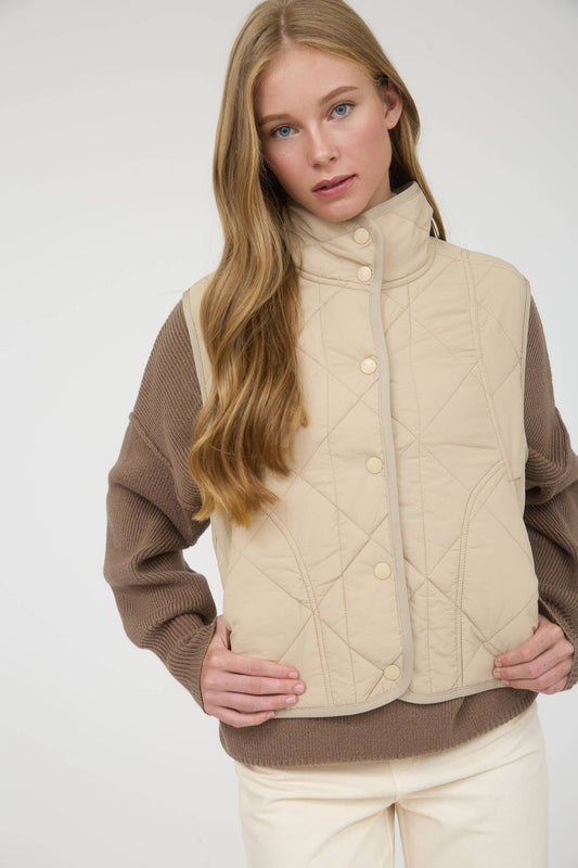 Elowen Quilted Snap Puffer Vest