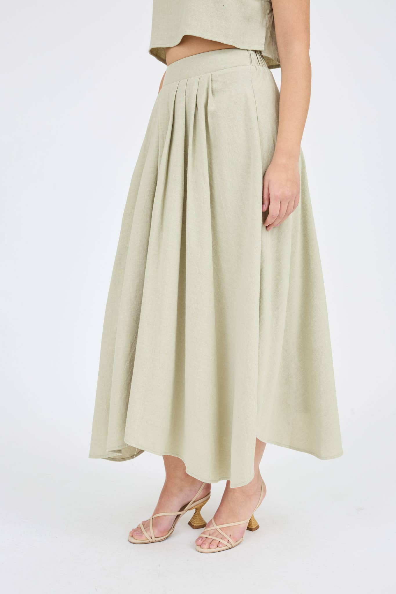 Nerissa Pleated Handkerchief Linen Skirt