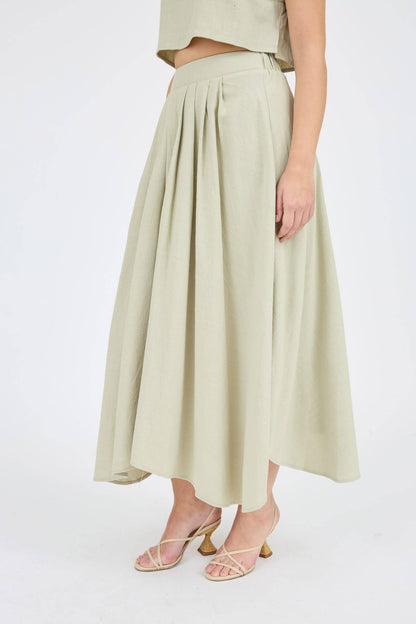 Nerissa Pleated Handkerchief Linen Skirt