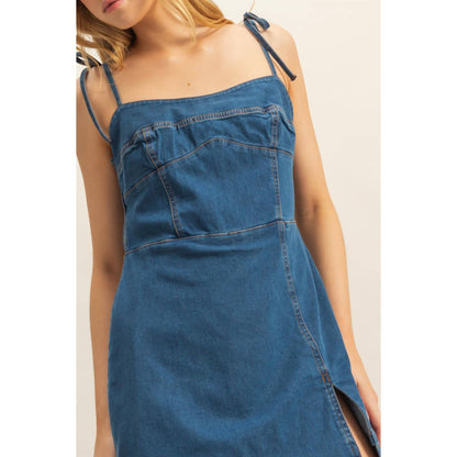 Wisteria Denim Medium-Wash Romper