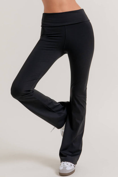 Garnet Fold-over Flare Leggings