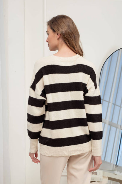 Williamsburg Stripe Crew Neck Sweater