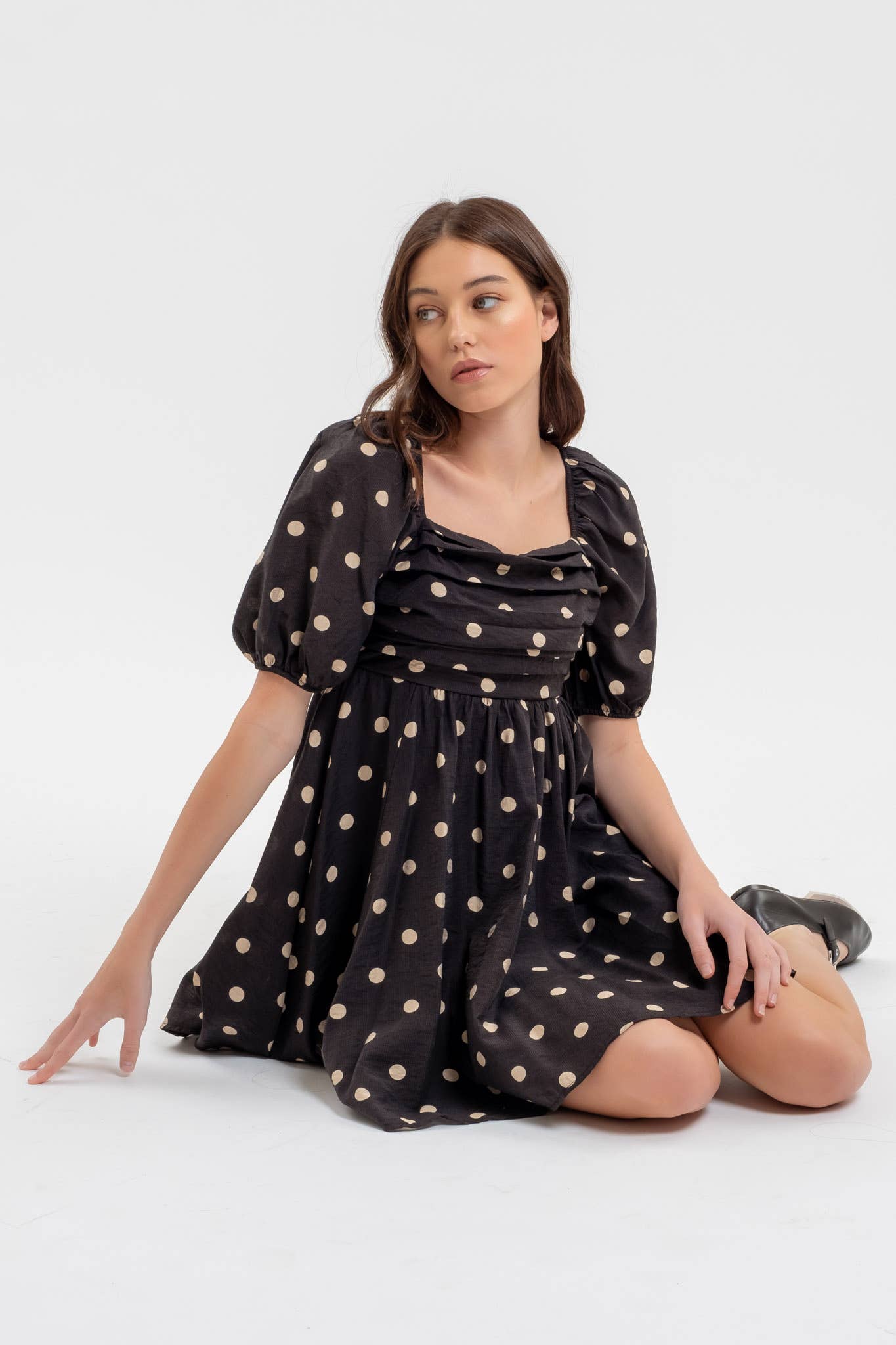 Carlin Polka Dot Babydoll Dress