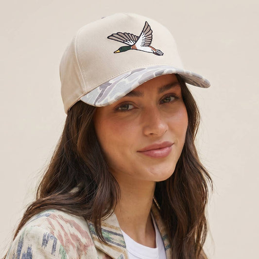 Flying Mallard Embroidered Duck Camo Hat
