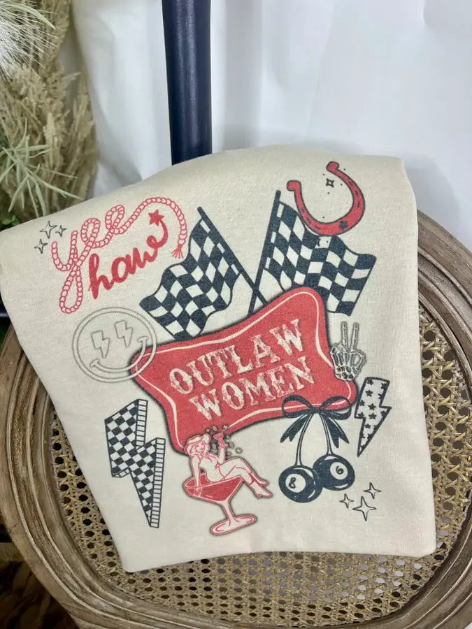 **SALE! Yee Haw Outlaw Women Tee (Size Large)