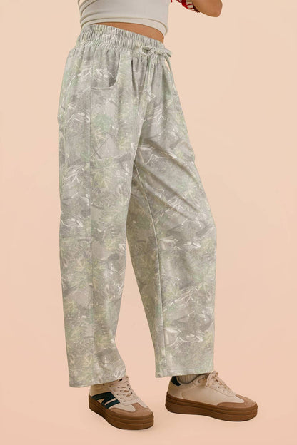 Krislyn Camo Green Barrel Joggers