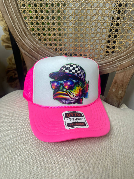 Bass Fish Foam Trucker Hat