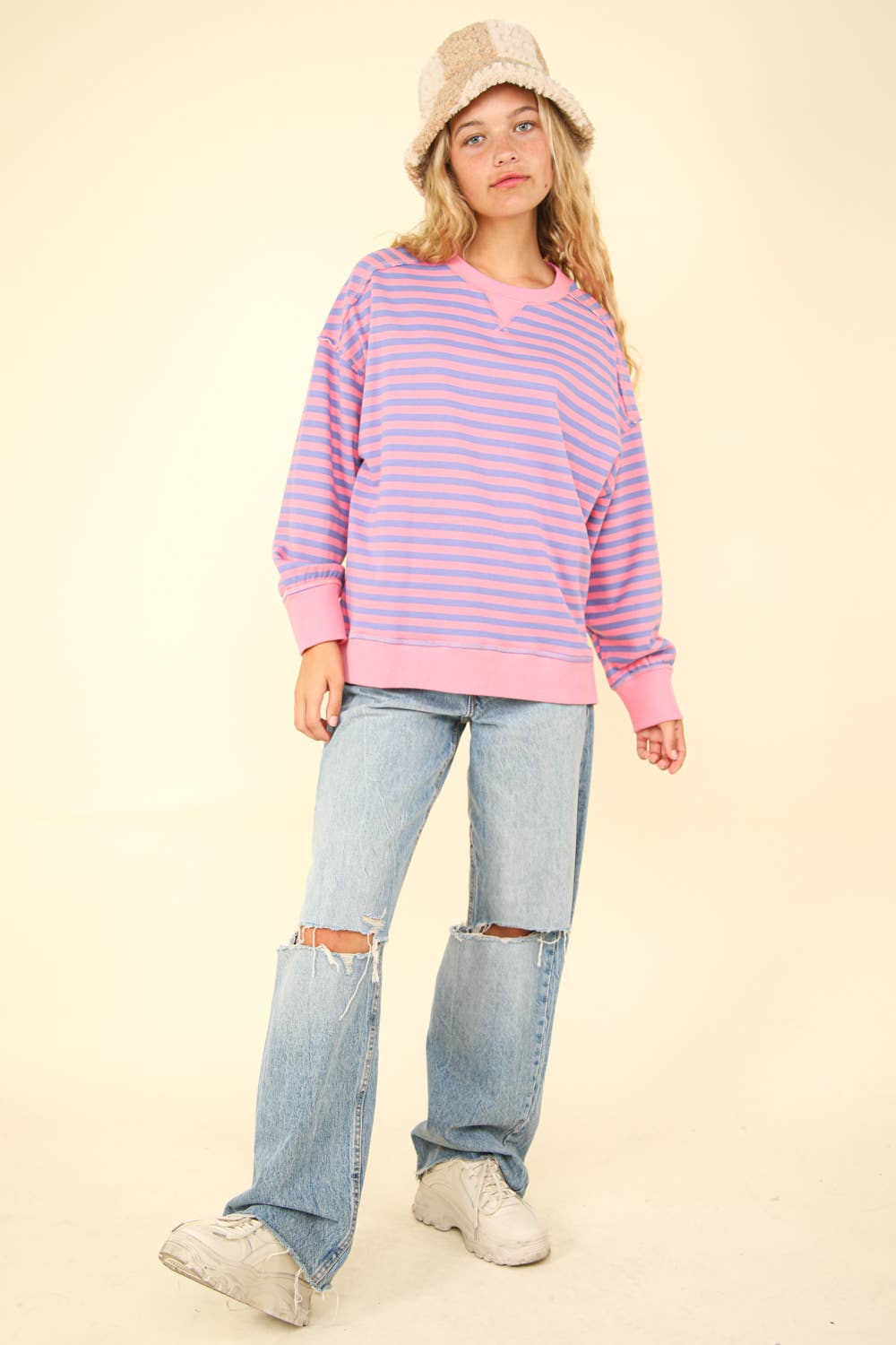 Montrouge Striped Raglan Oversized Top