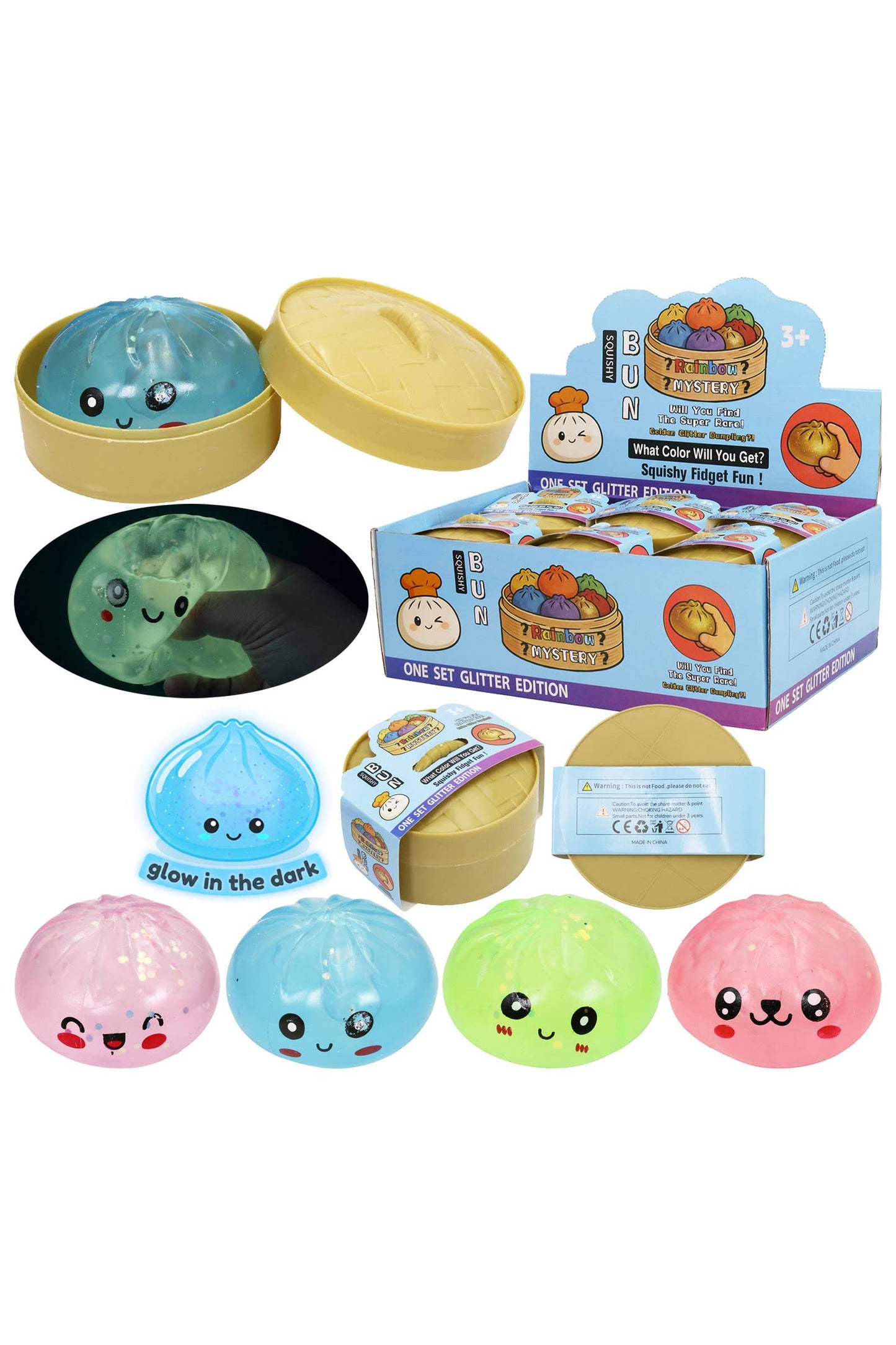 Mystery Glitter Glow-In-the-Dark Dumpling Squishy