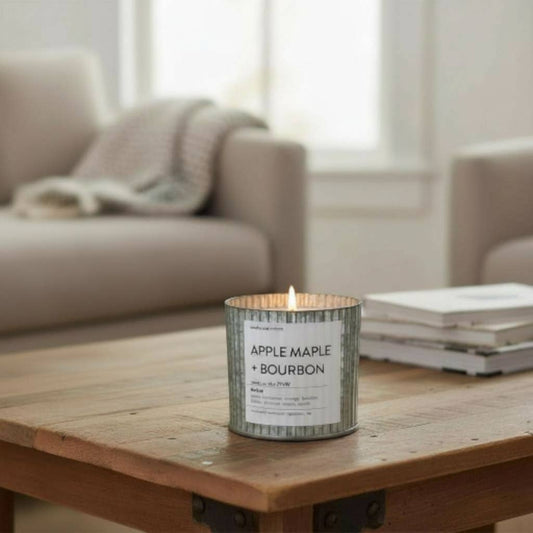 Anchored Northwest Wood Wick Candle - Apples & Maple Bourbon