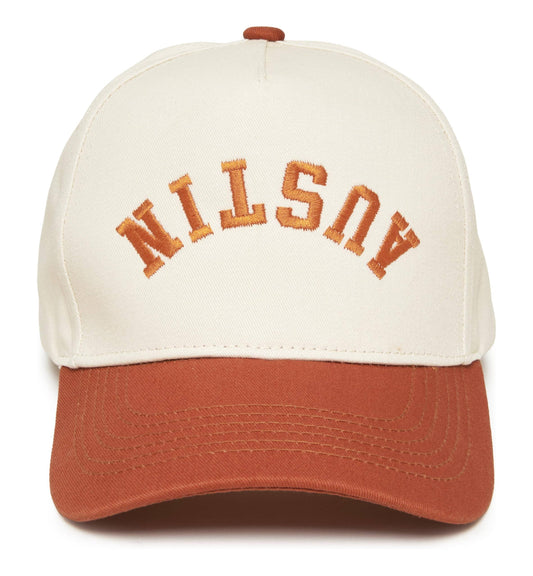Austin Upside Down Embroidered Rust Hat