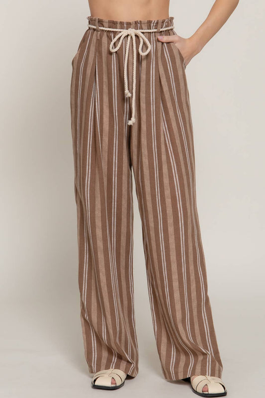 Vanna Pin Striped Wide Leg Pants