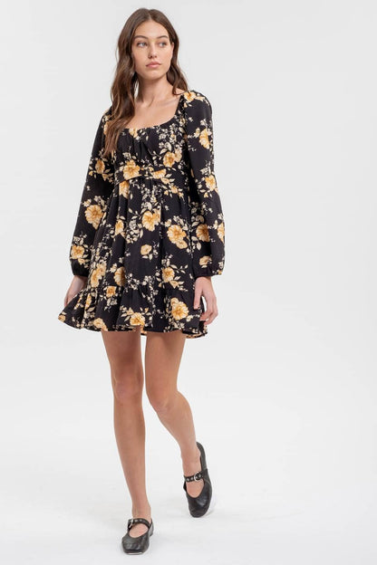 Carlin Floral Longsleeve Babydoll Dress