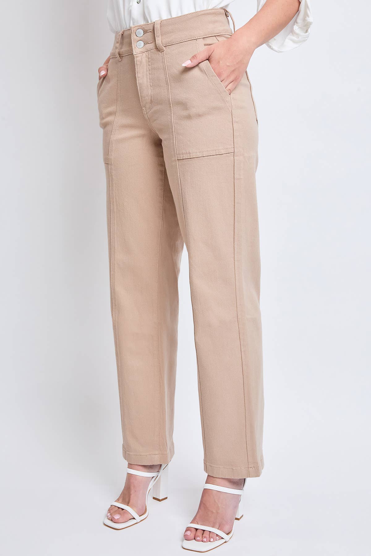 YMI Royalty Missy Khaki Wide Leg Jean