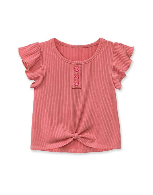 Girls Juliet Flutter Sleeve Button Top