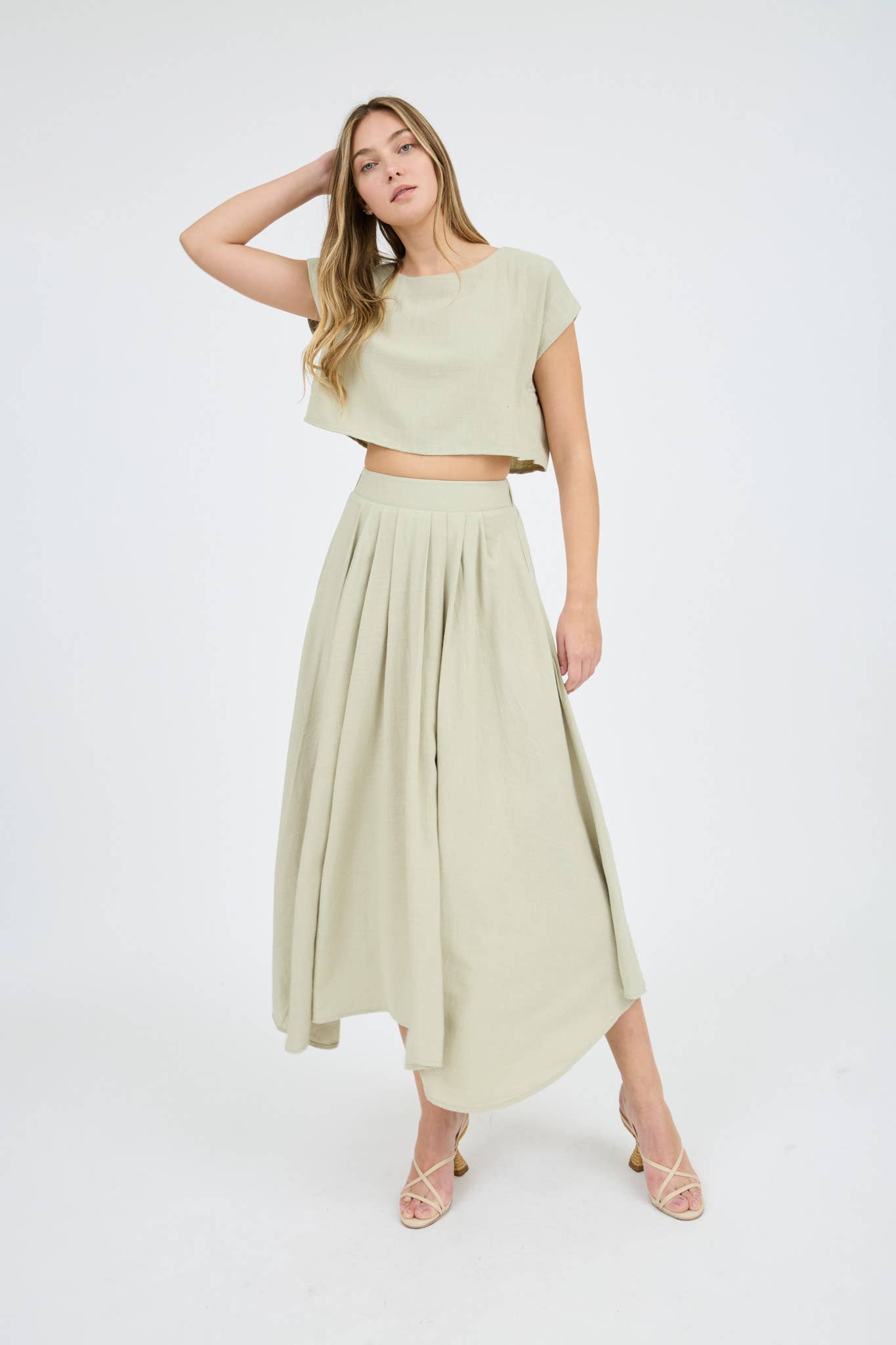 Nerissa Pleated Handkerchief Linen Skirt