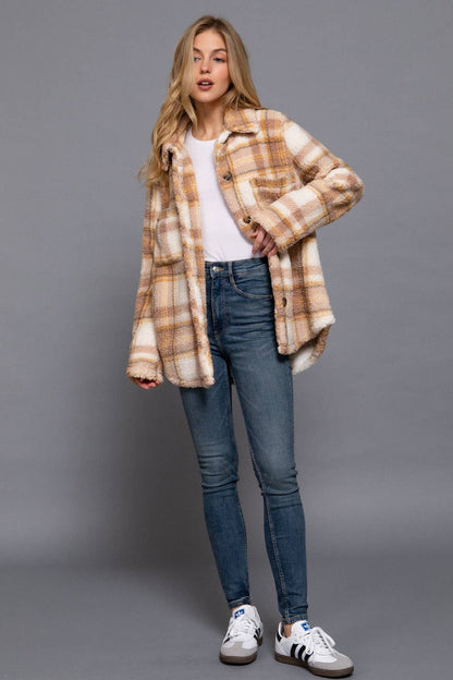 Plaid Sherpa Jacket