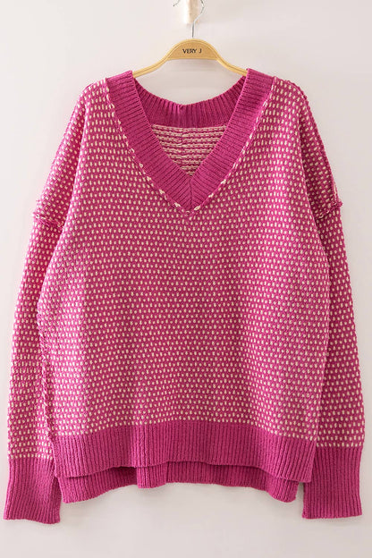 Valencia Chenille V neck Dash Sweater