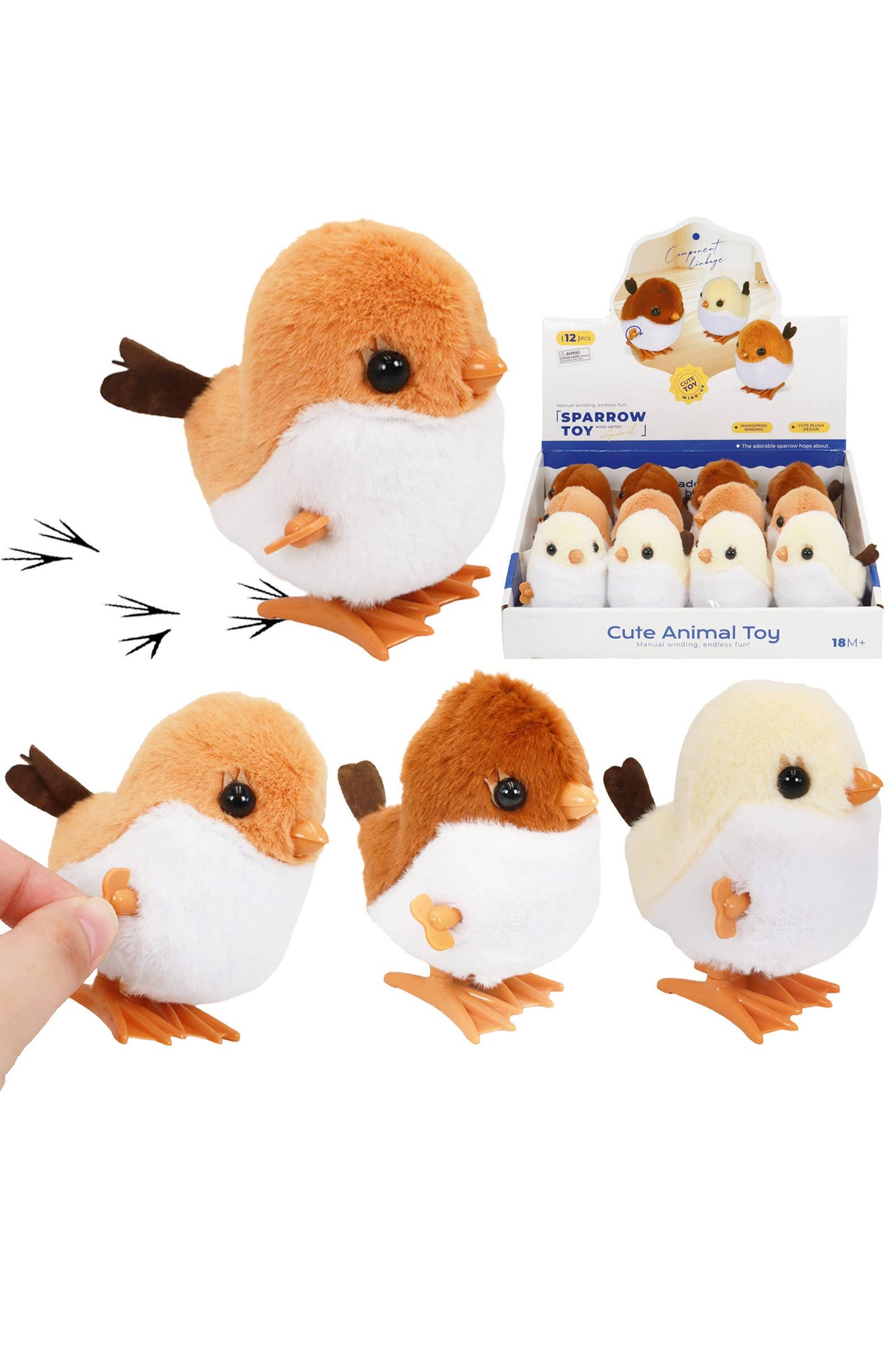 Plush Baby Sparrow Wind-up Toy