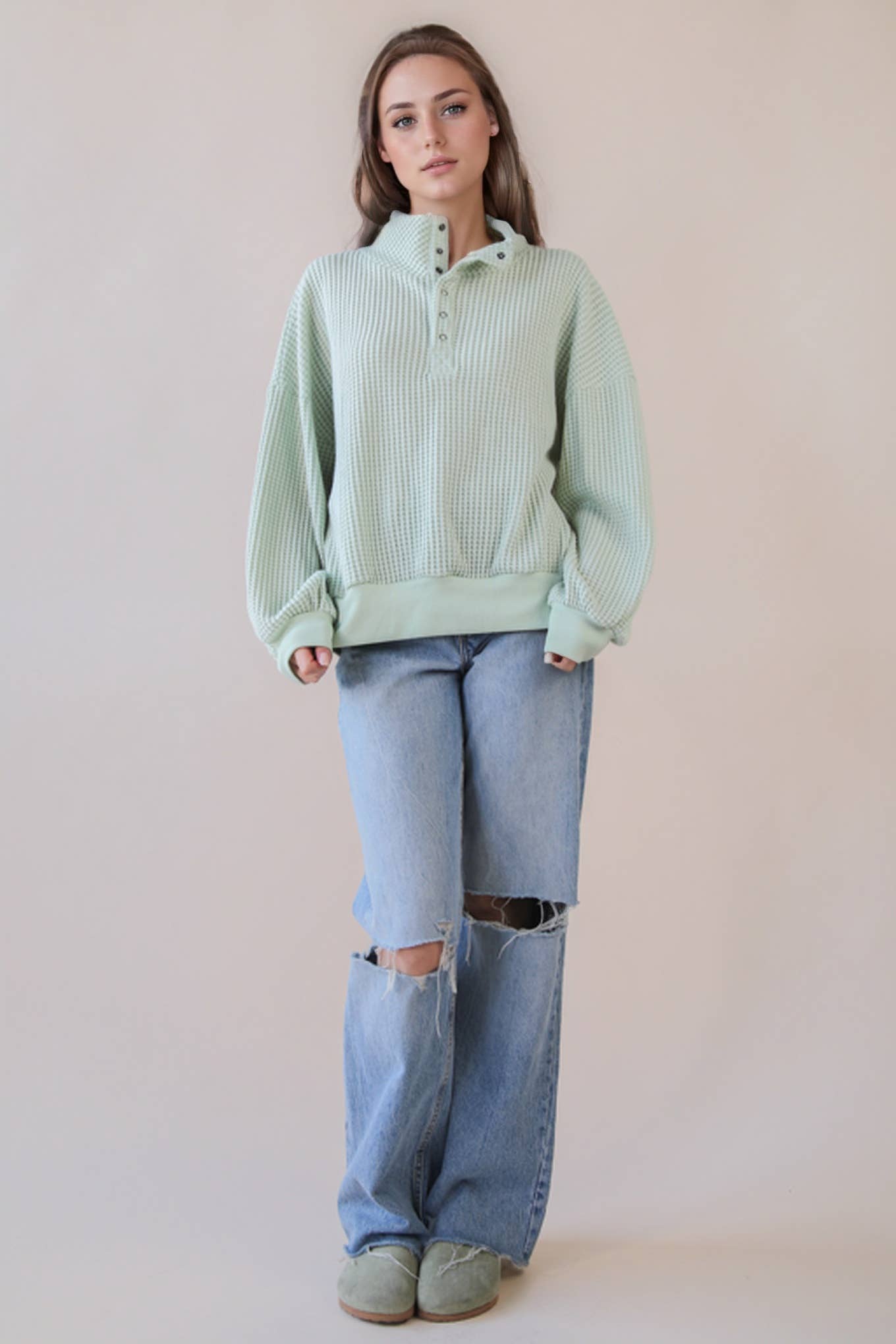 Apple Mineral Waffle Pullover