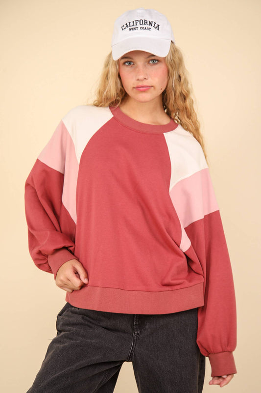 Color Block Raglan Sweatshirt