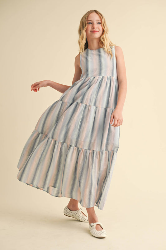 Girls Odette Striped Maxi Dress