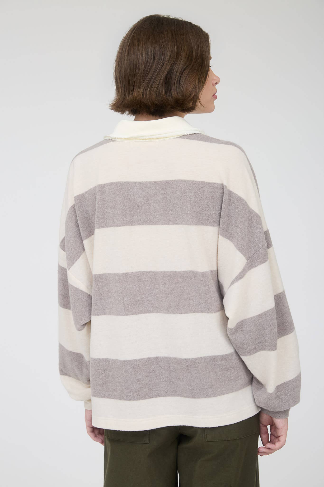 Mallick Collared Striped Longsleeve Top