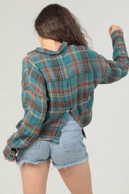 Korbyn Cropped Flannel Buttondown