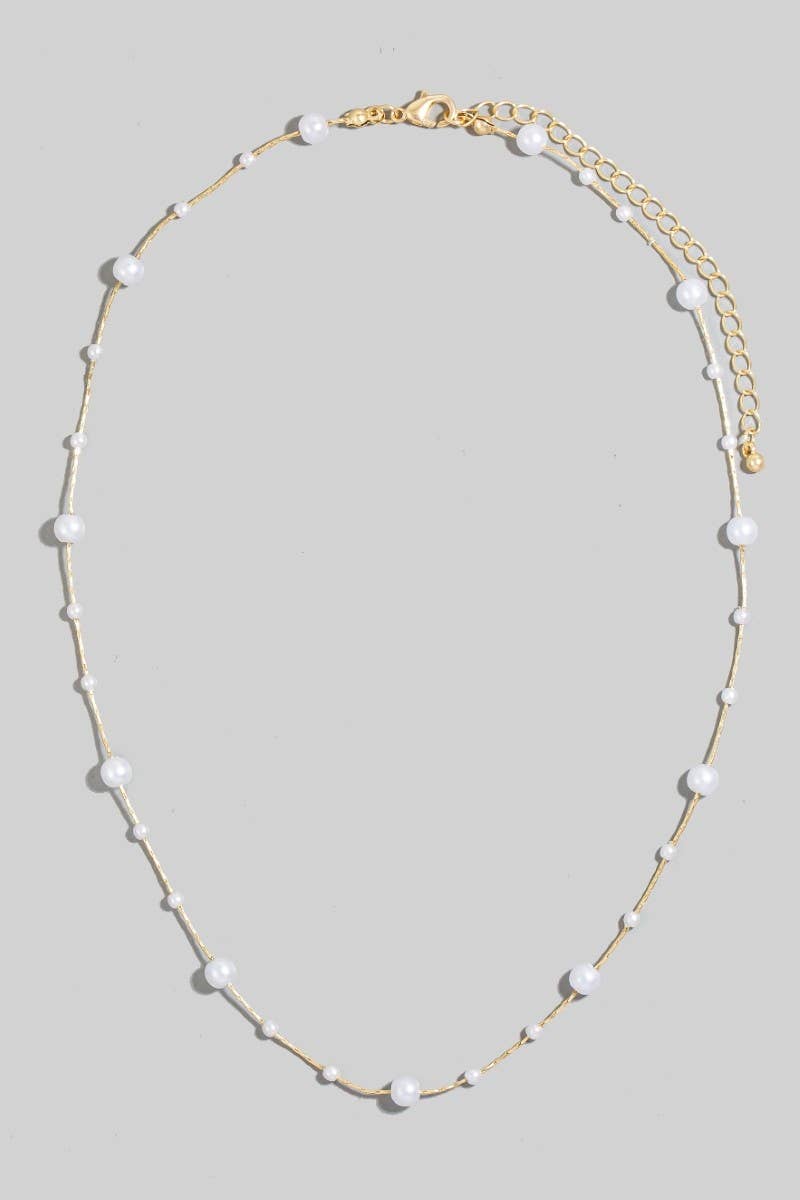 Laramie Dainty Pearl Bead Necklace