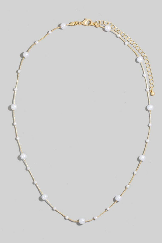 Laramie Dainty Pearl Bead Necklace