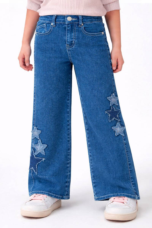 Toddler Girls Star Wide Leg Jeans