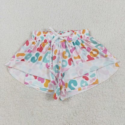 Girls Butterfly Printed Multi Leopard Shorts