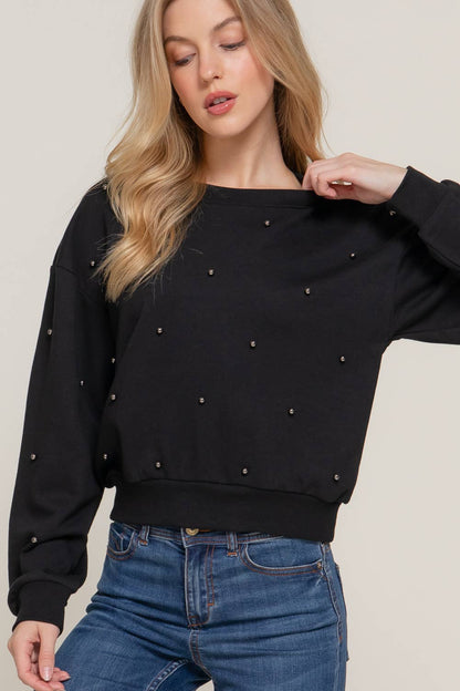 Pearl Stud Sweater