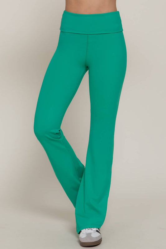 Garnet Fold-over Flare Leggings