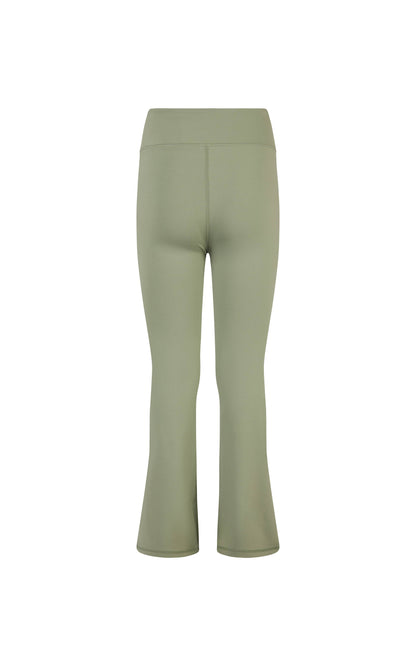 Girls Lux Ruched Flared Olive Athletic Pants