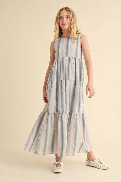 Girls Odette Striped Maxi Dress